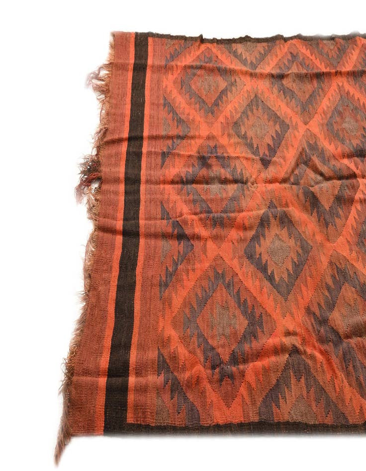 Detail image of  4' 7 x 13' 5  Hand Woven Kilim Fars Wool Runner Rug