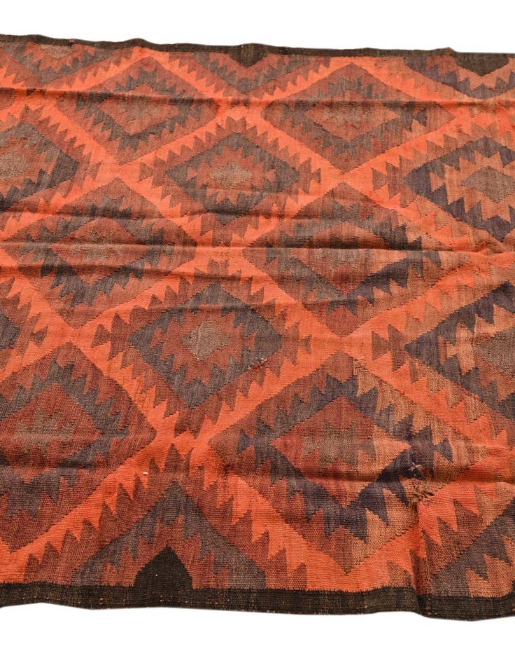 Detail image of  4' 7 x 13' 5  Hand Woven Kilim Fars Wool Runner Rug