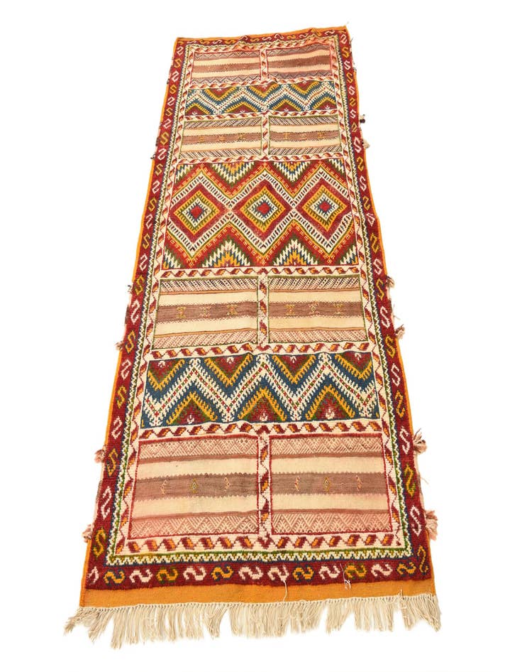 Detail image of  3' 8 x 7'  Hand Woven Kilim Fars Wool Runner Rug