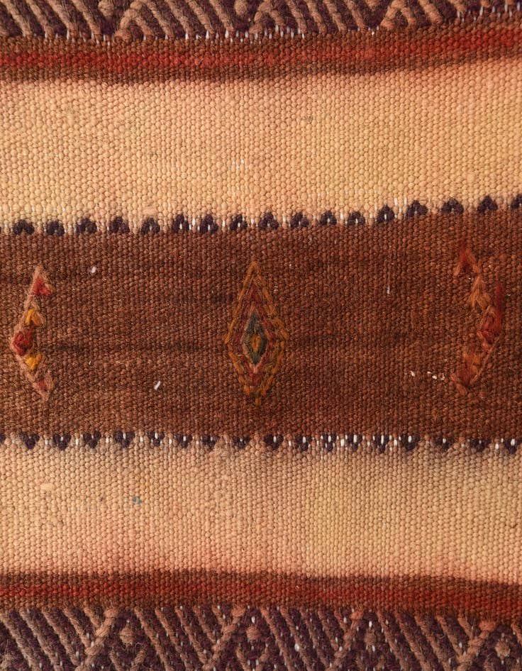 Detail image of  3' 8 x 7'  Hand Woven Kilim Fars Wool Runner Rug