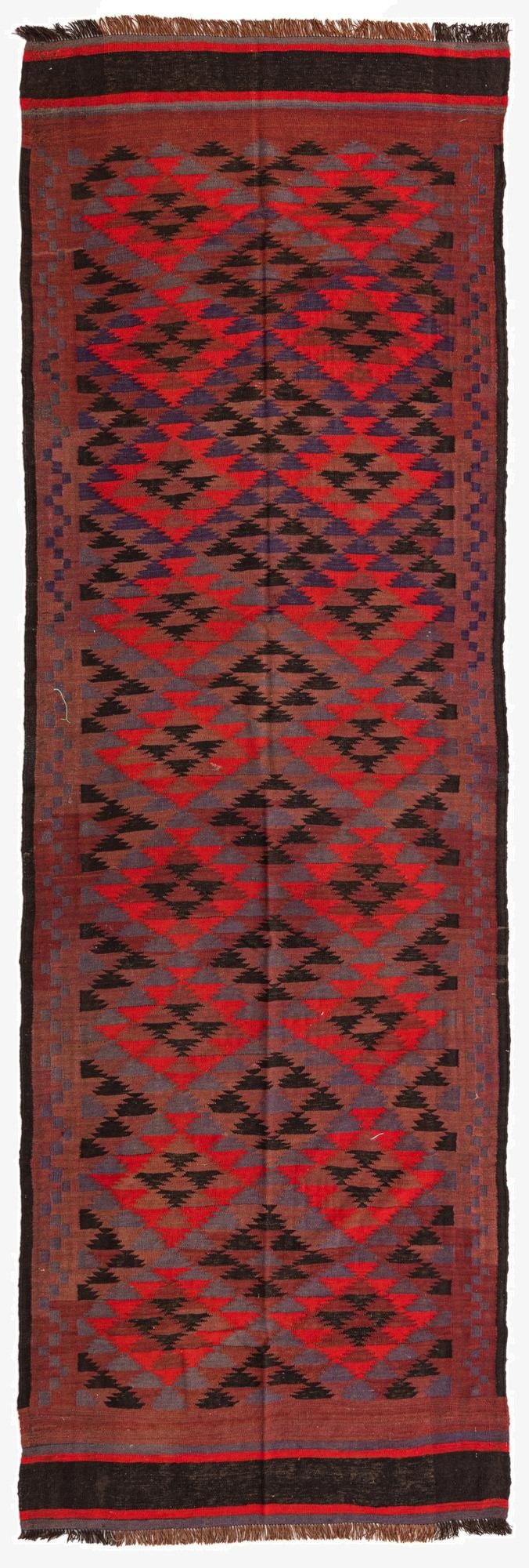  4' 4 x 13' 4  Hand Woven Kilim Fars Wool Runner Rug