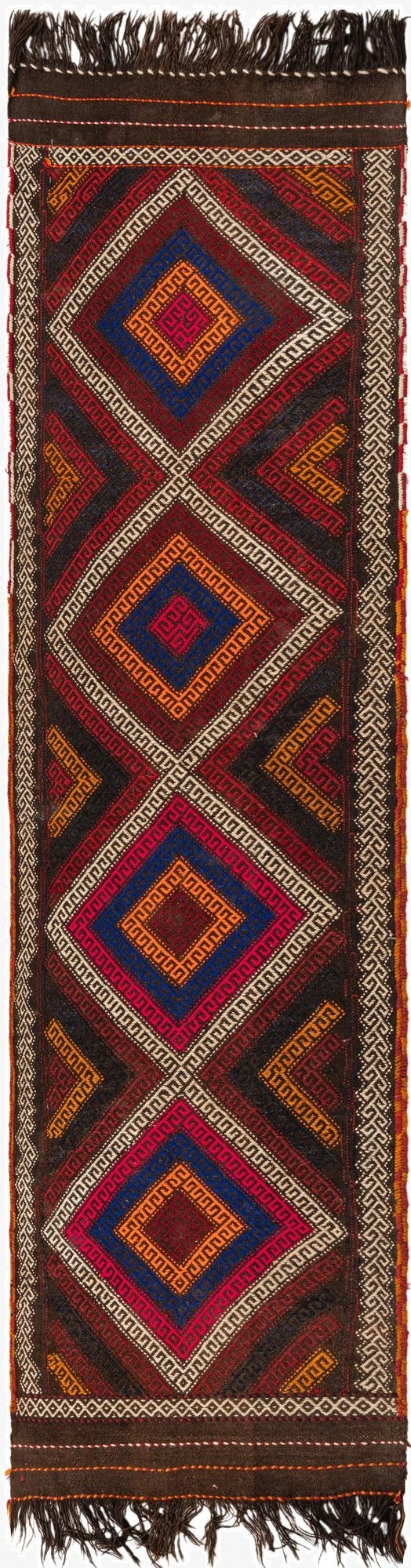  2' 4 x 9' 1  Hand Woven Kilim Fars Wool Runner Rug