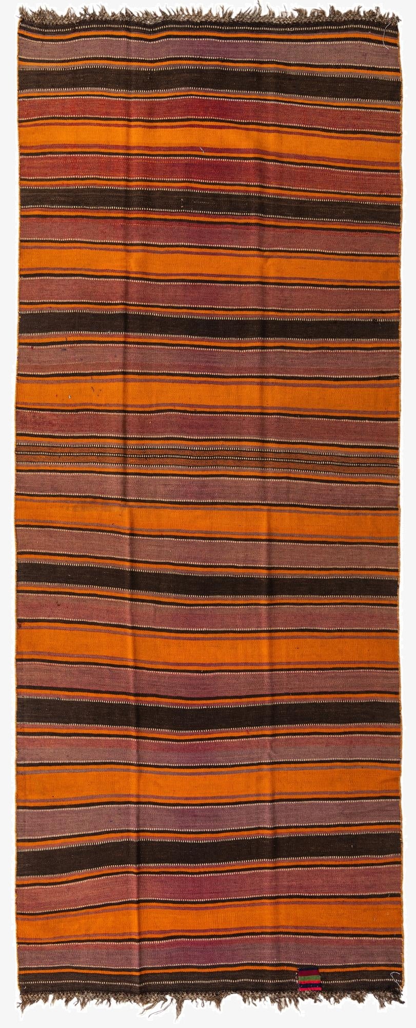  4' 8 x 12' 1  Hand Woven Kilim Fars Wool Runner Rug