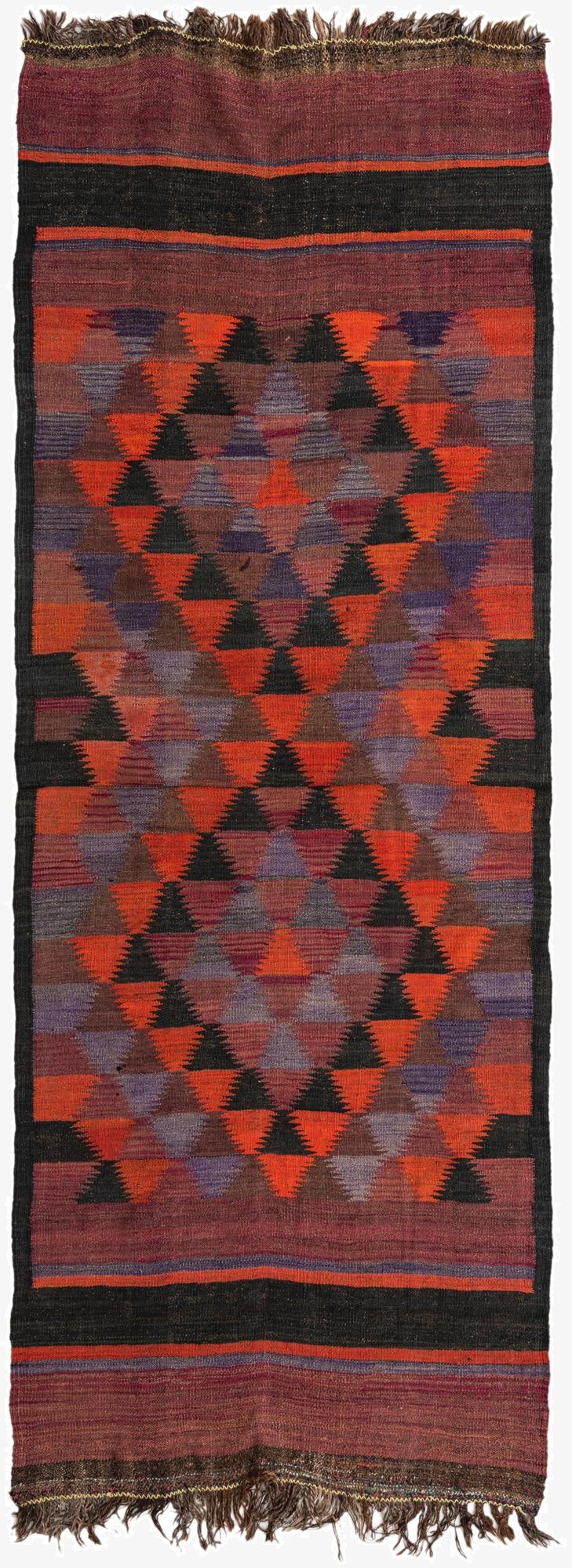  3' 8 x 10'  Hand Woven Kilim Fars Wool Runner Rug