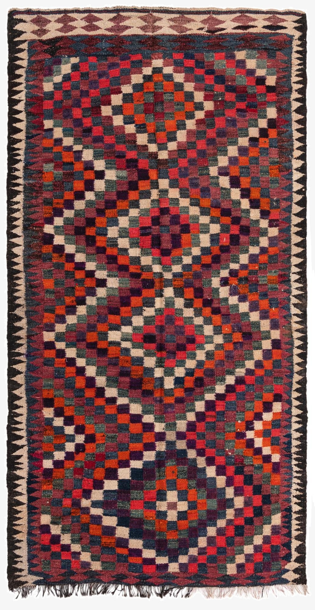  5' x 9' 6  Hand Woven Kilim Fars Wool Runner Rug
