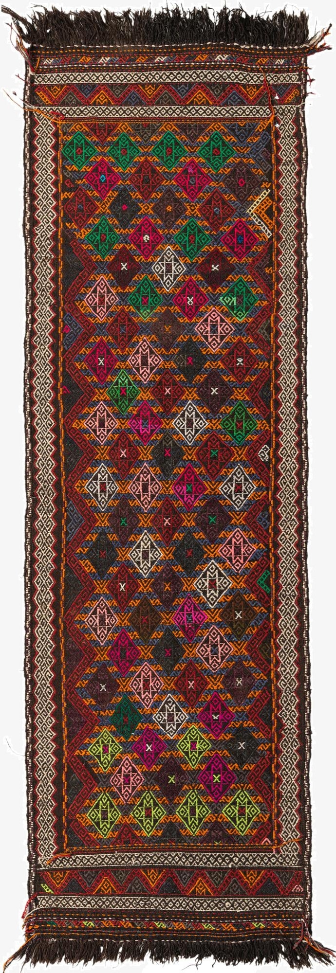  2' 7 x 9' 2  Hand Woven Kilim Fars Wool Runner Rug