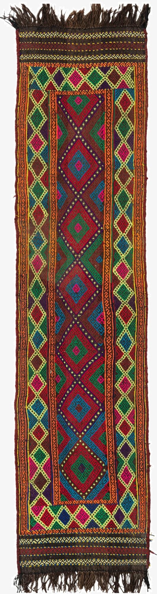  1' 10 x 8'  Hand Woven Kilim Fars Wool Runner Rug