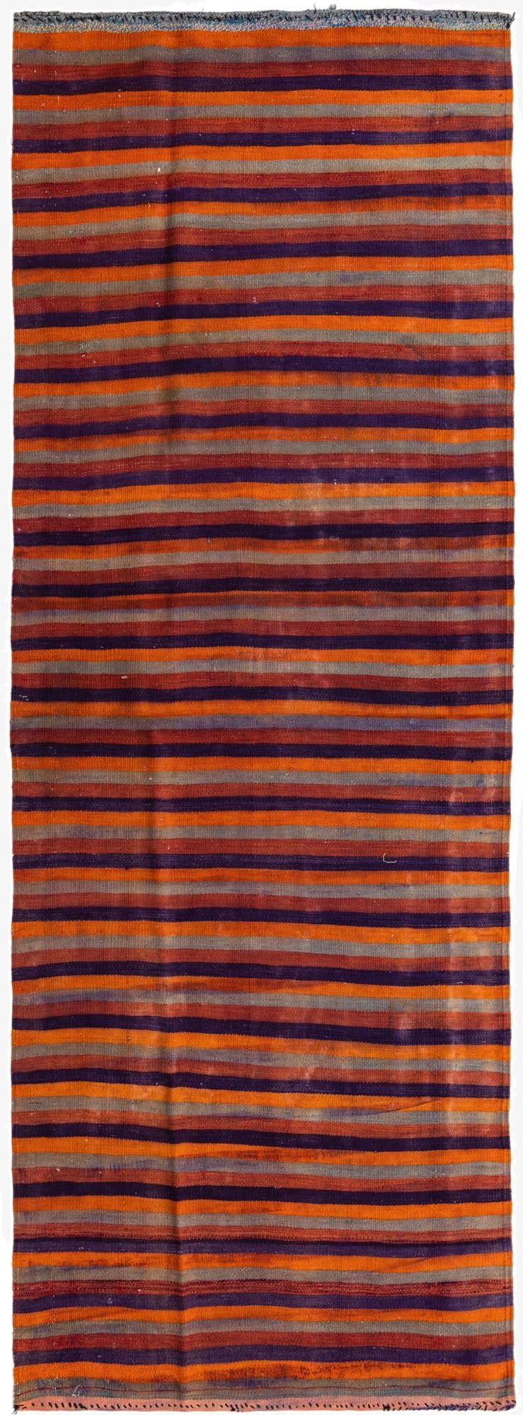  3' 9 x 10' 7  Hand Woven Kilim Fars Wool Runner Rug