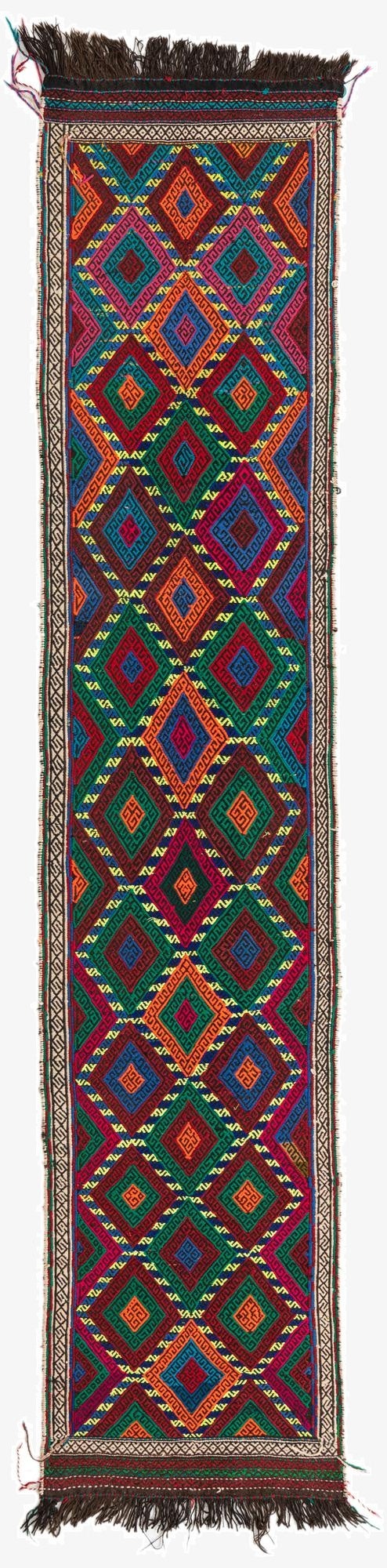  2' 3 x 10' 5  Hand Knotted Kilim Fars Persian Wool Runner Rug