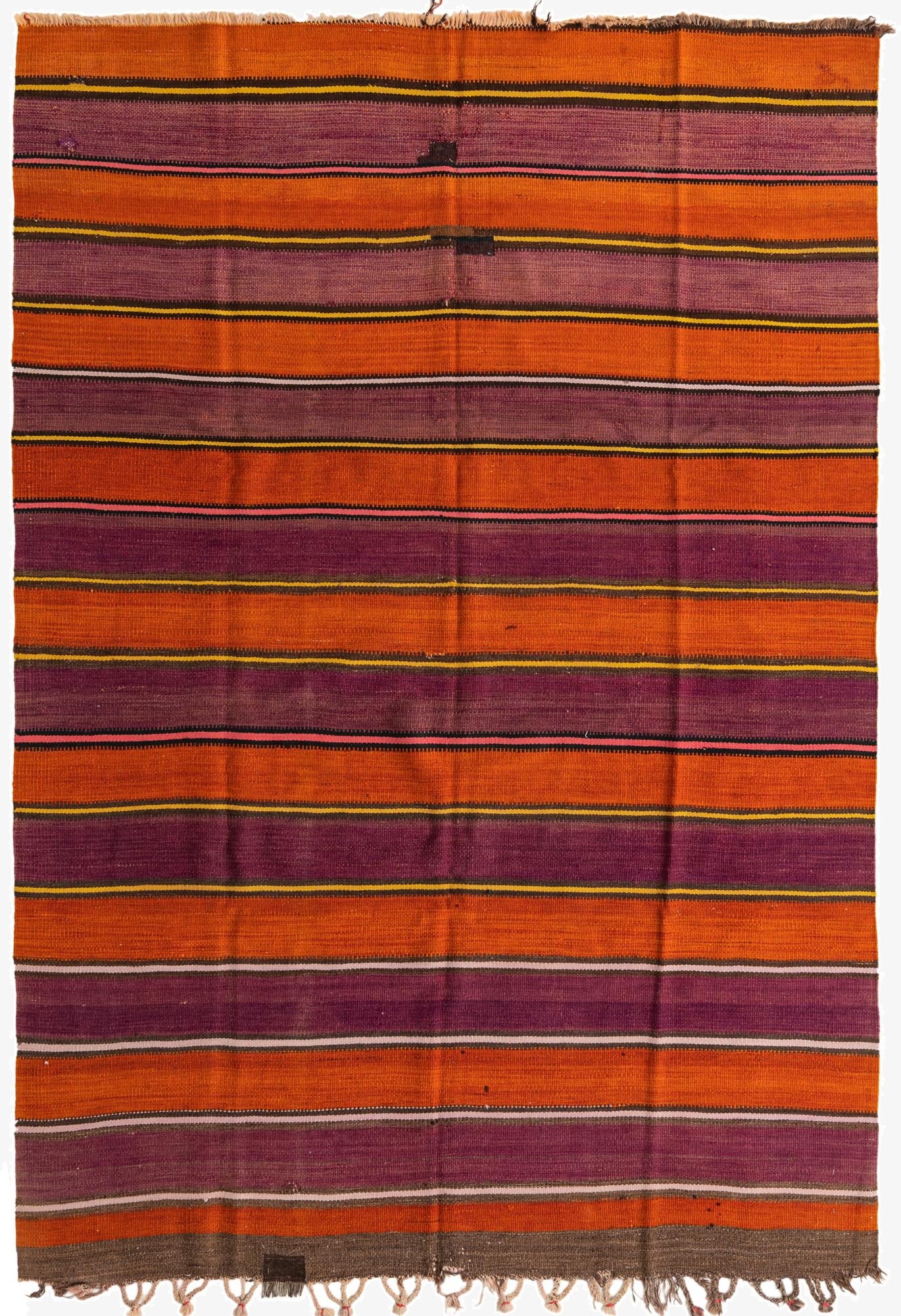  6' 3 x 9' 4  Hand Woven Kilim Fars Wool Runner Rug