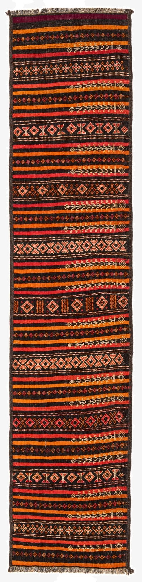  2' 2 x 10' 3  Hand Woven Kilim Fars Wool Runner Rug