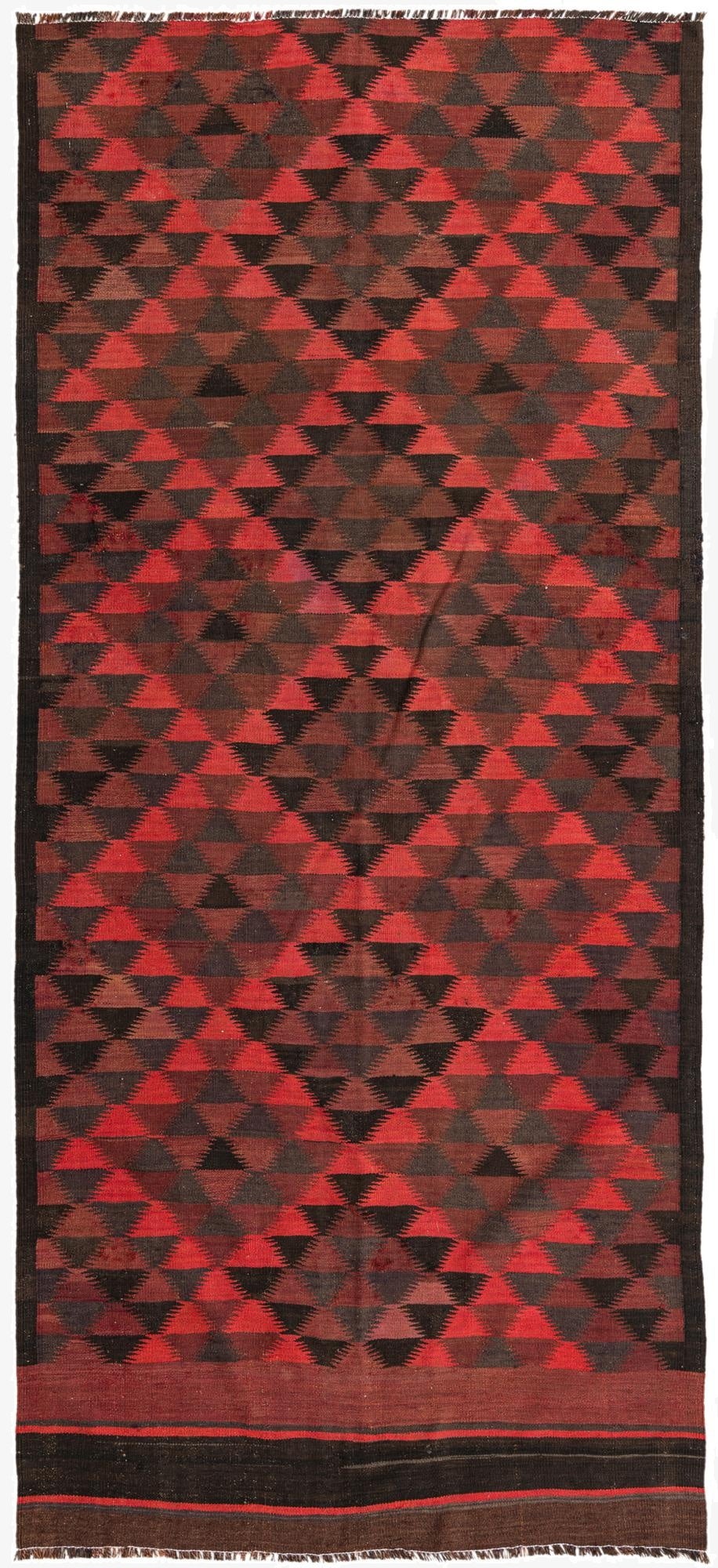  4' 7 x 10'  Hand Woven Kilim Fars Wool Runner Rug