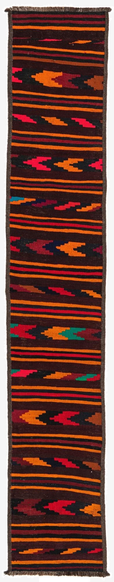  1' 9 x 10' 4  Hand Woven Kilim Fars Wool Runner Rug