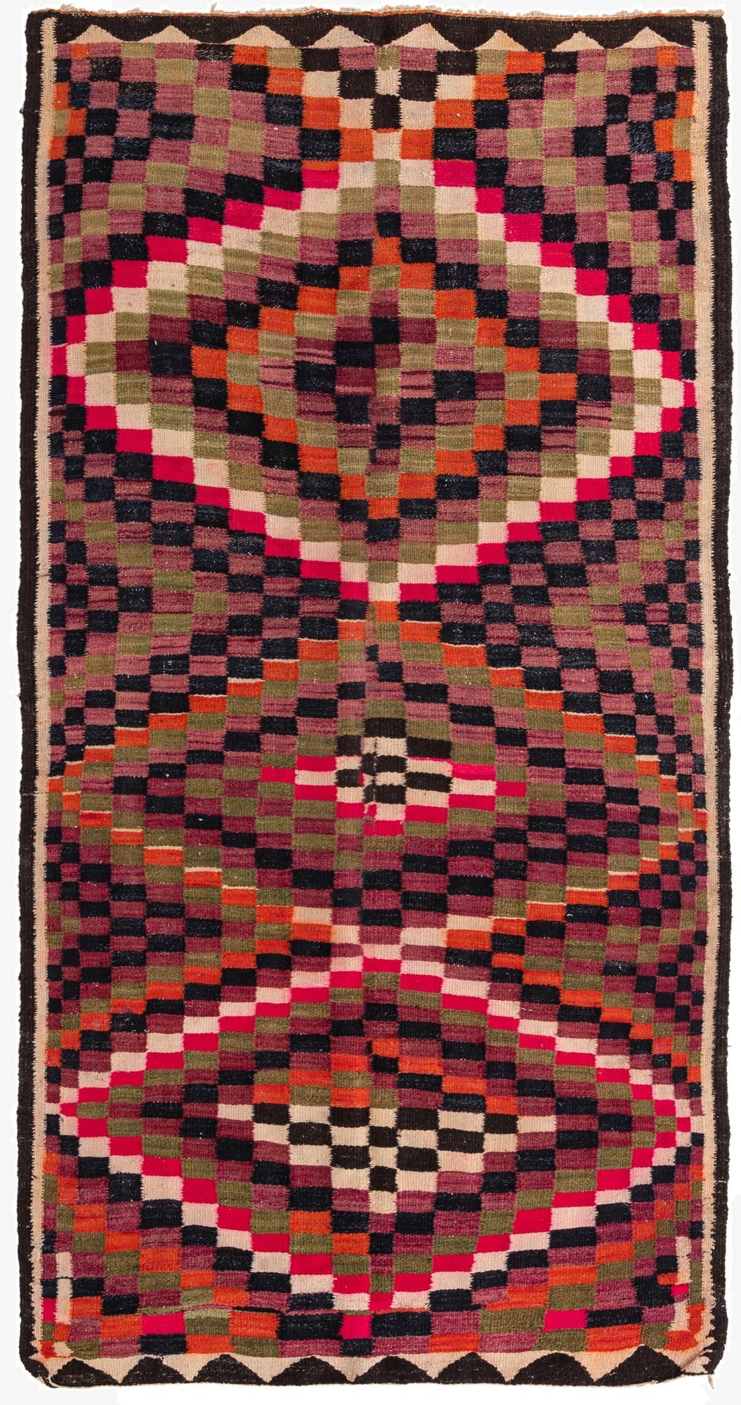  4' 6 x 8' 9  Hand Woven Kilim Fars Wool Runner Rug