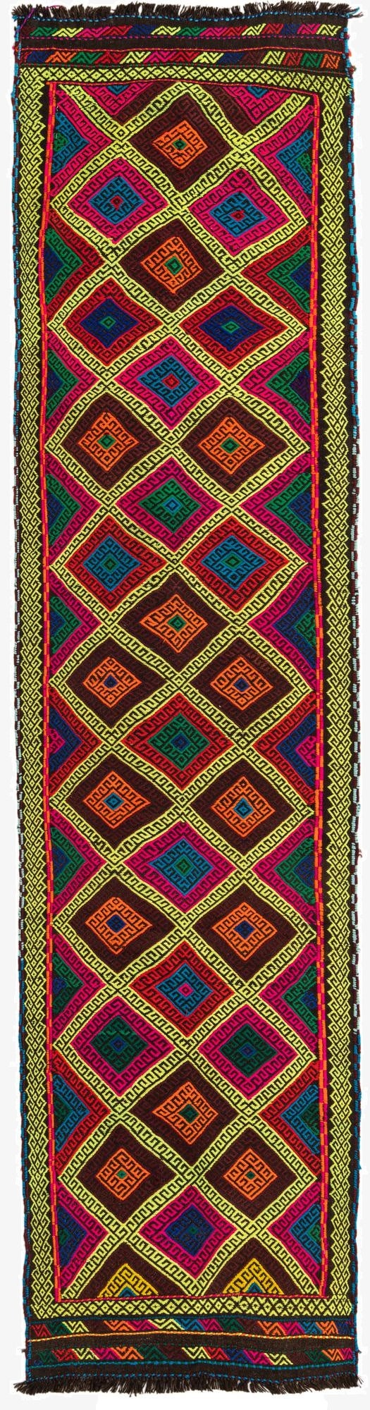  2' 3 x 9' 3  Hand Woven Kilim Fars Wool Runner Rug