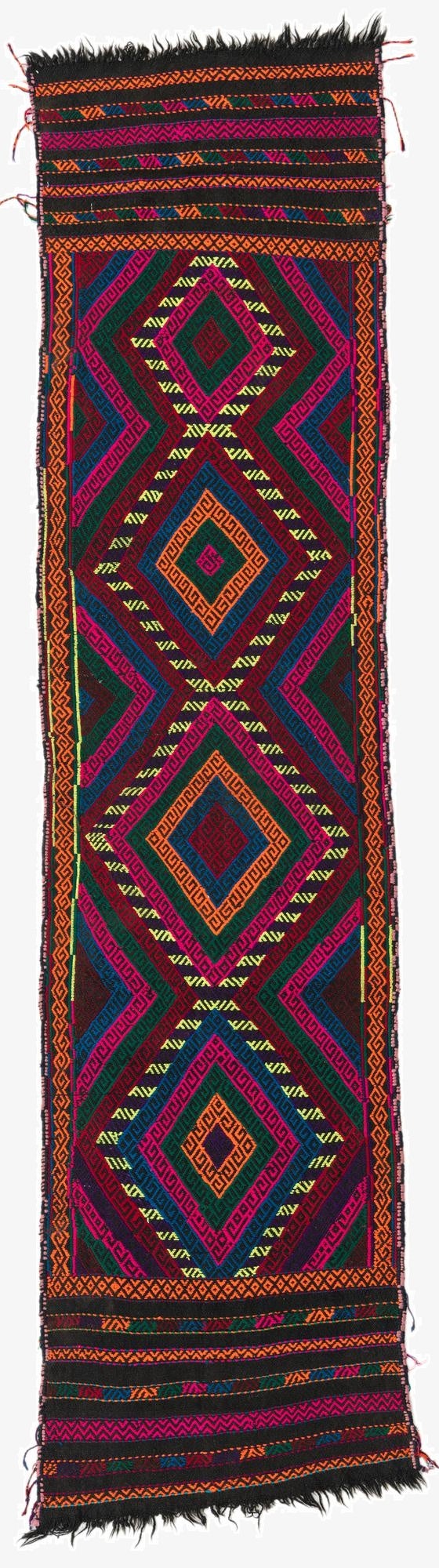  2' x 8' 4  Hand Knotted Kilim Fars Persian Wool Runner Rug