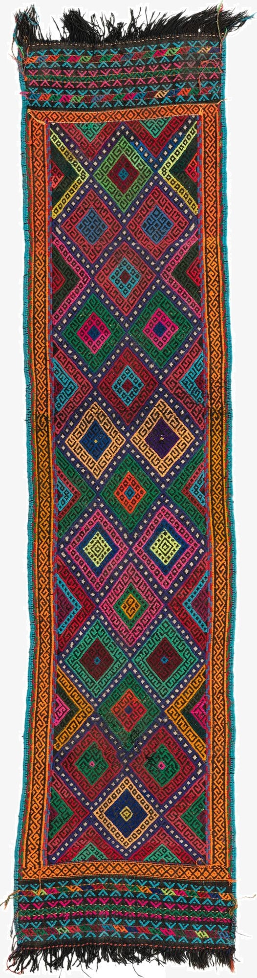  1' 10 x 8' 2  Hand Knotted Kilim Fars Persian Wool Runner Rug