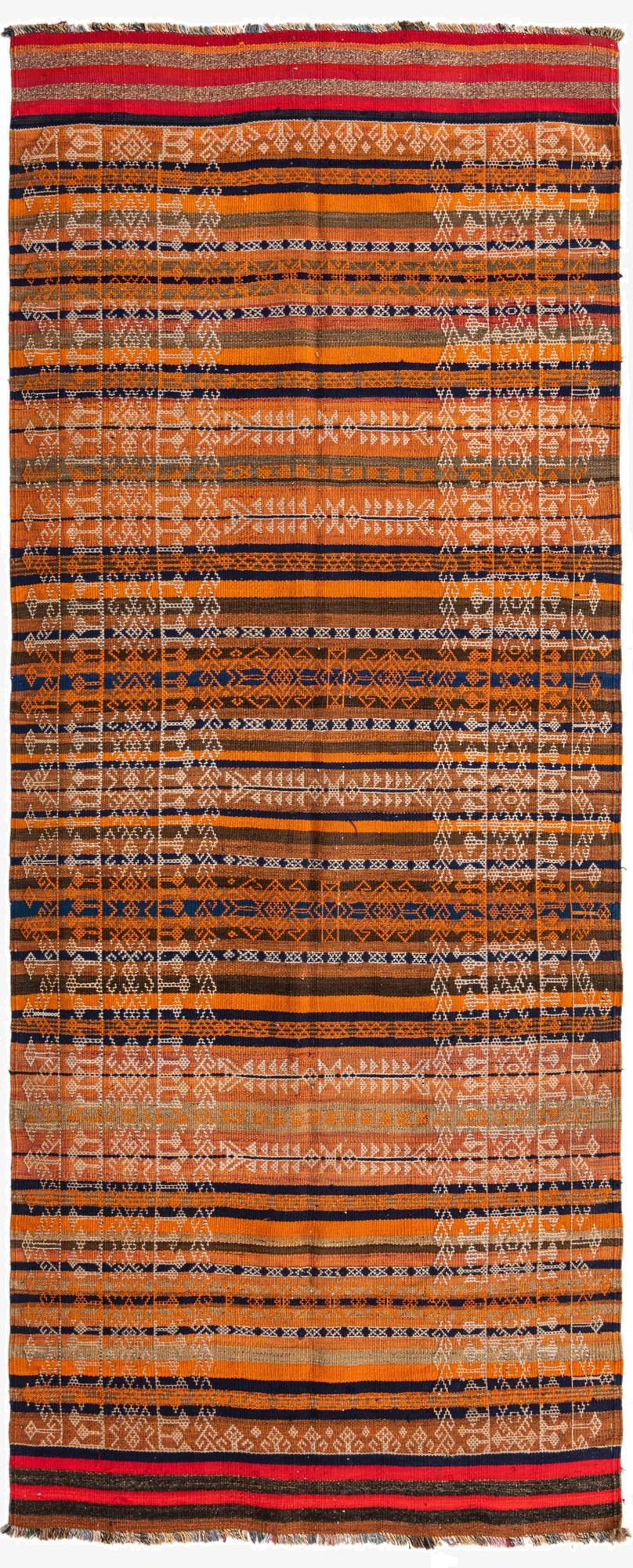  3' 10 x 10' 2  Hand Woven Kilim Fars Wool Runner Rug