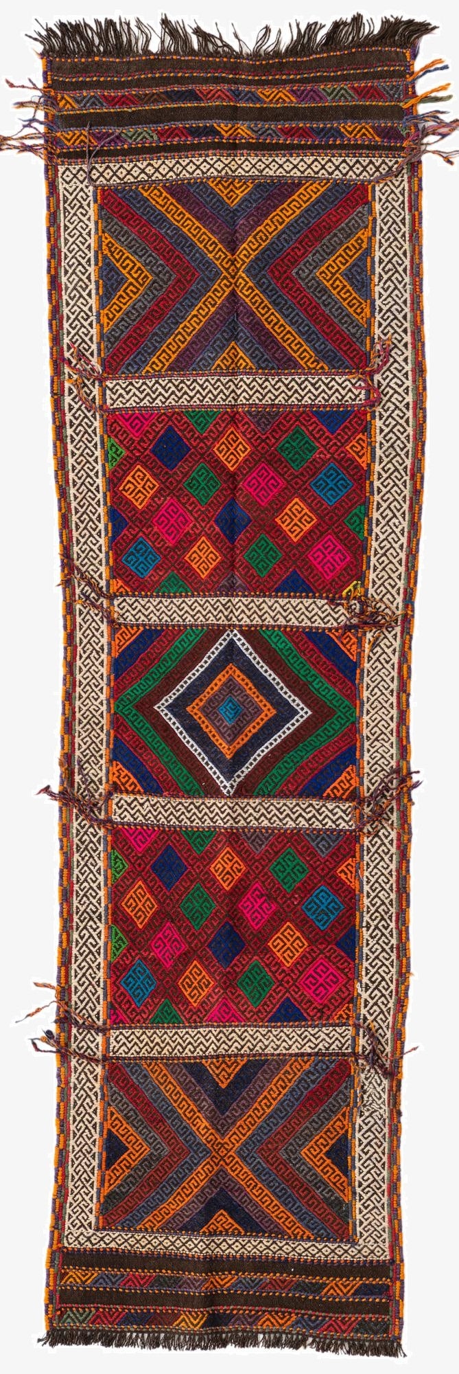  2' x 7'  Hand Knotted Kilim Fars Persian Wool Runner Rug