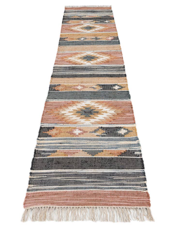 Detail image of 2' 4 x 11' 2 Hand Woven Kilim Jute Runner Rug