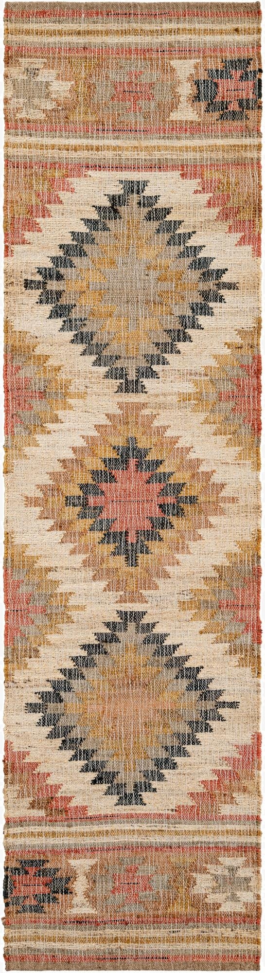  2' 7 x 10'  Hand Woven Kilim Jute Runner Rug