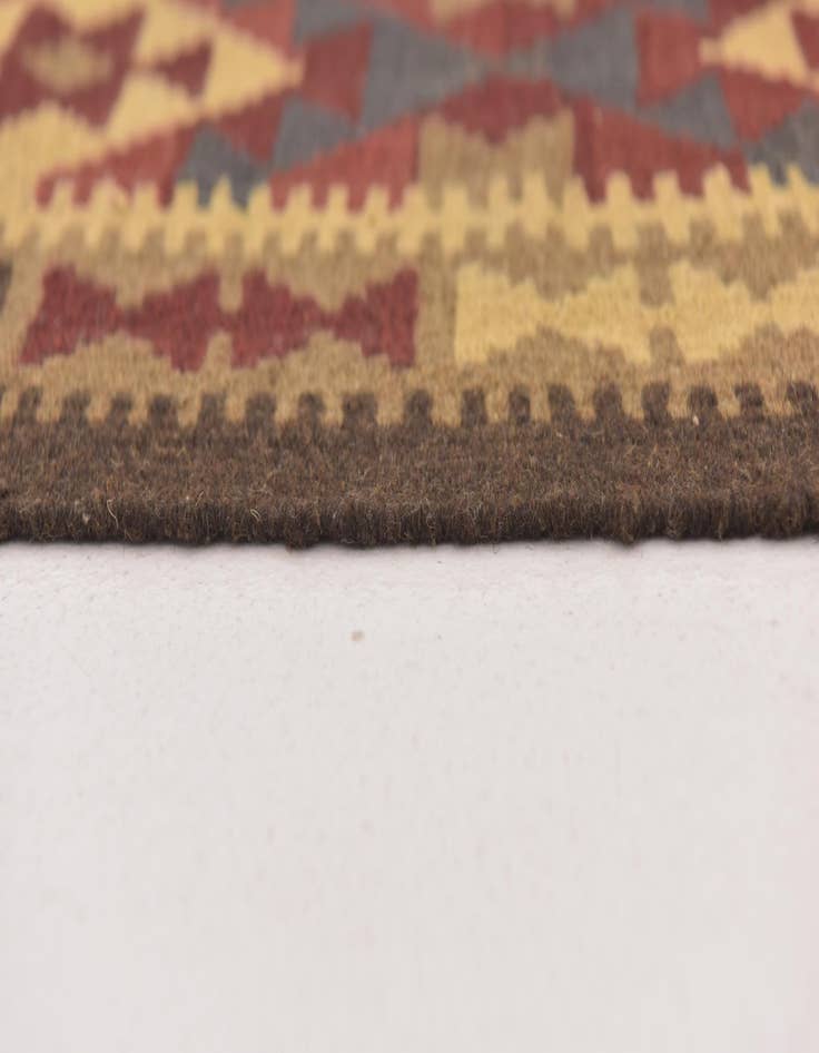 Detail image of  2' x 6' 6  Hand Woven Kilim Maymana Wool Runner Rug