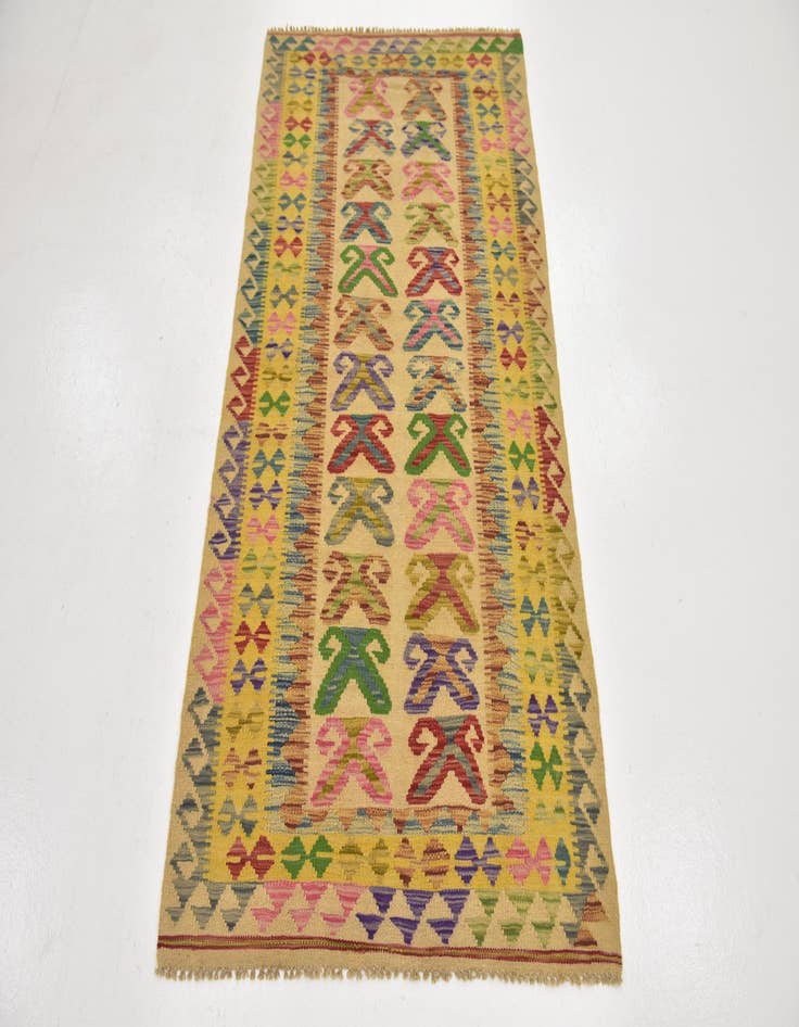 Detail image of  3' 4 x 6' 7  Hand Woven Kilim Maymana Wool Runner Rug