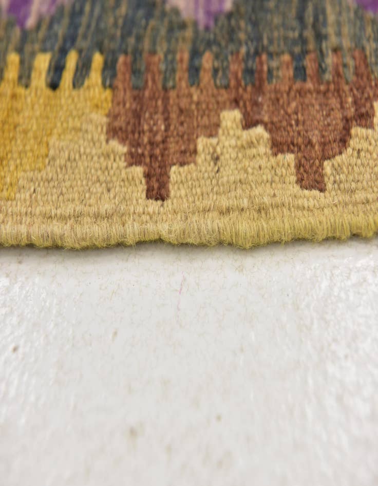 Detail image of  3' 4 x 6' 2  Hand Woven Kilim Maymana Wool Runner Rug