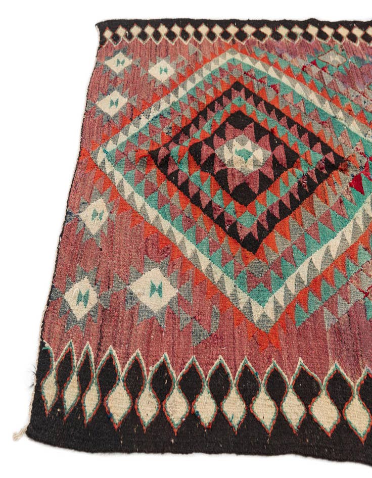 Detail image of  4' 4 x 9' 7  Hand Woven Kilim Maymana Runner Rug