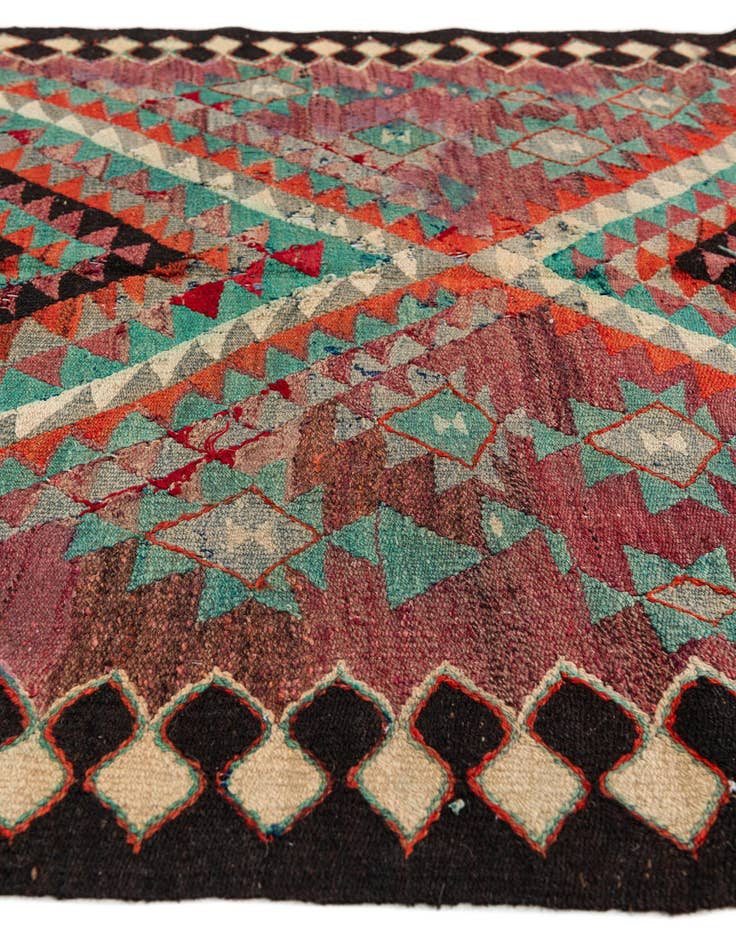 Detail image of  4' 4 x 9' 7  Hand Woven Kilim Maymana Runner Rug