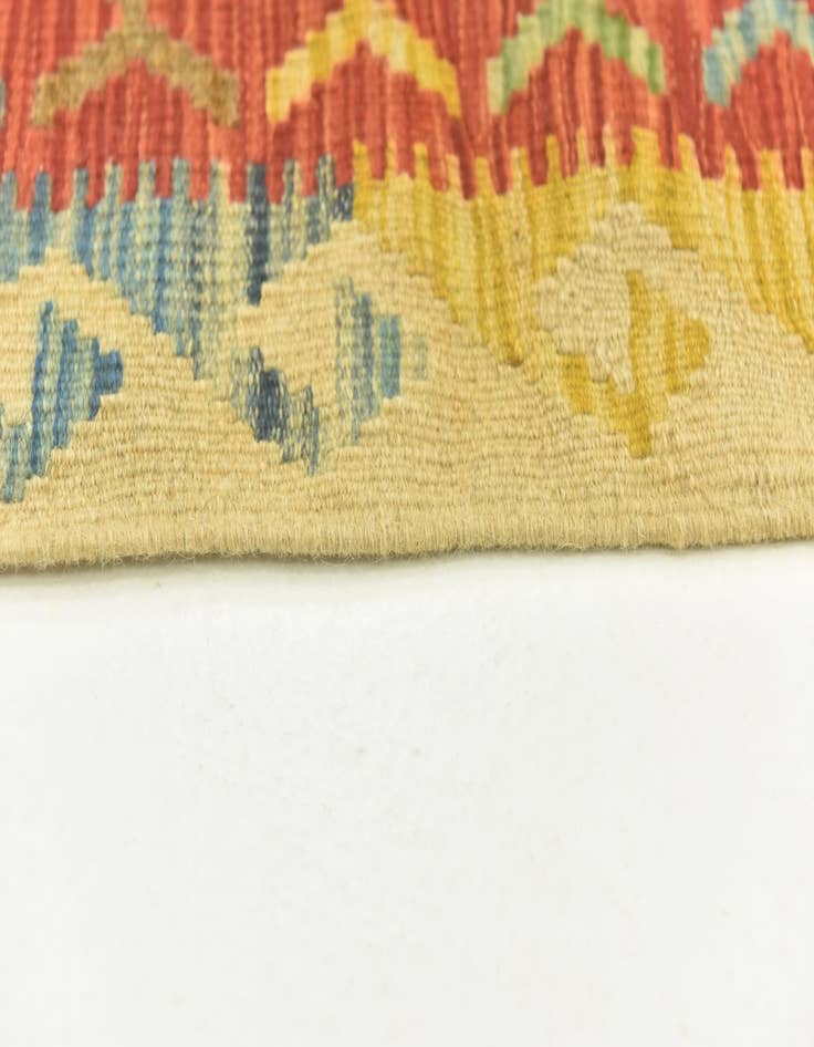Detail image of  3' 5 x 6' 7  Hand Woven Kilim Maymana Wool Runner Rug