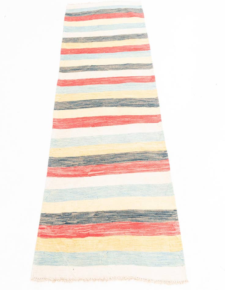 Detail image of  3' 2 x 6' 5  Hand Woven Kilim Maymana Wool Runner Rug