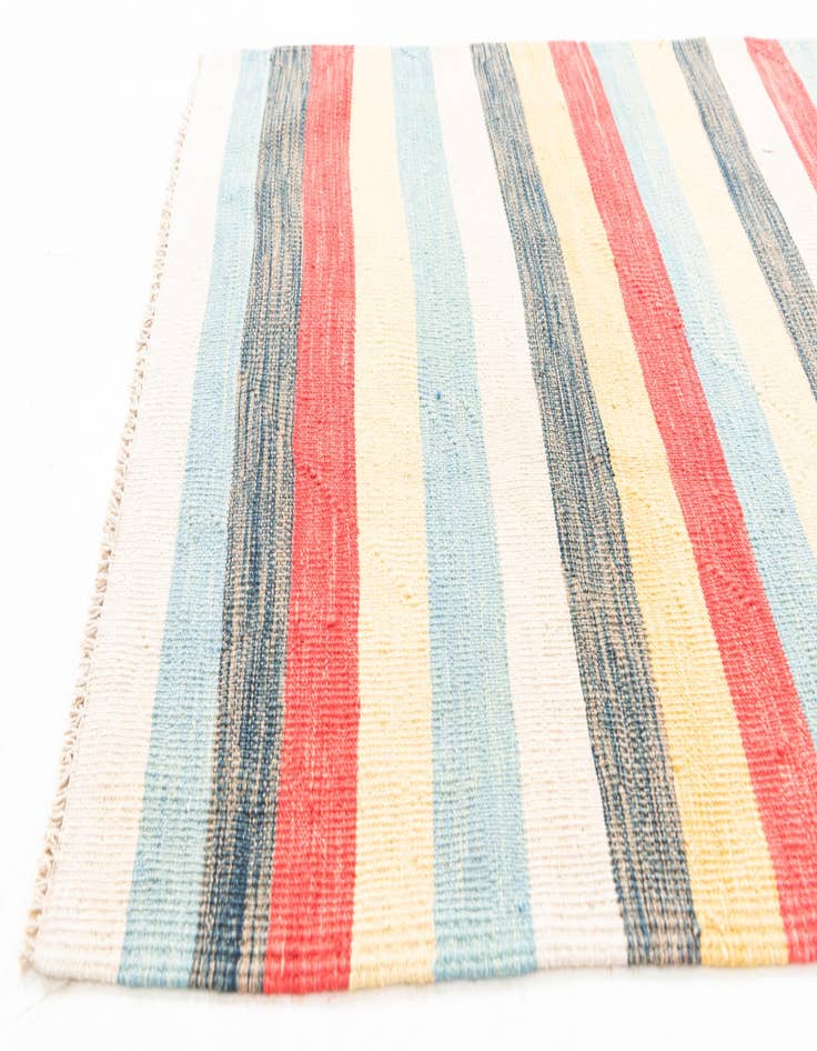 Detail image of  3' 2 x 6' 5  Hand Woven Kilim Maymana Wool Runner Rug