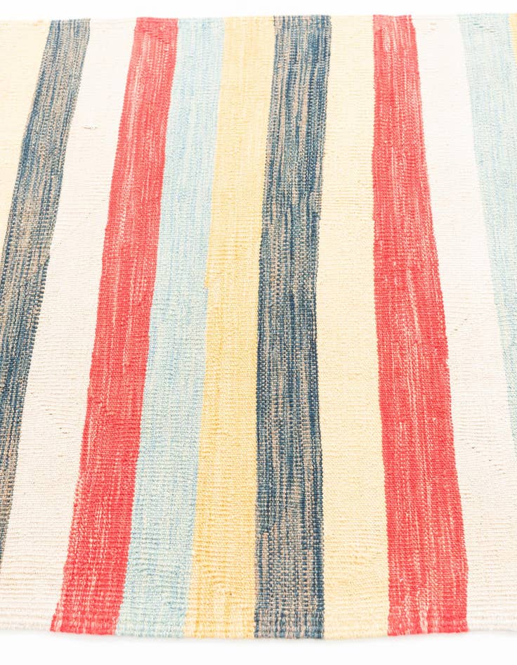 Detail image of  3' 2 x 6' 5  Hand Woven Kilim Maymana Wool Runner Rug