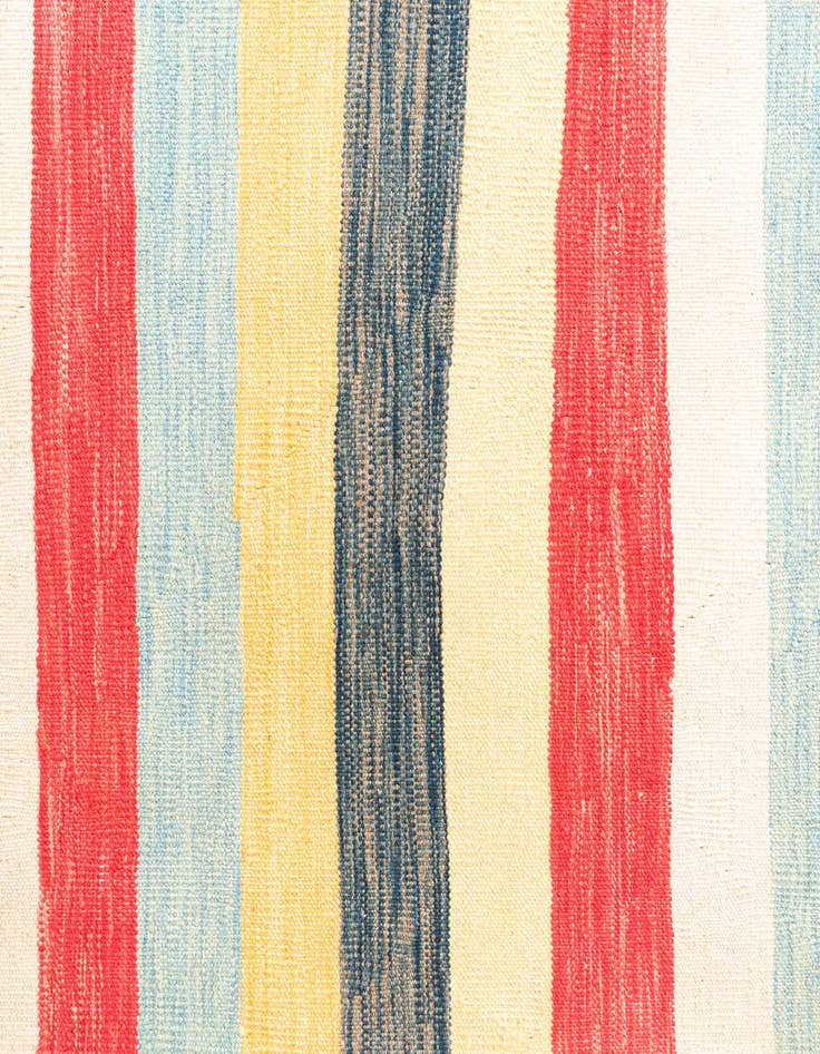 Detail image of  3' 2 x 6' 5  Hand Woven Kilim Maymana Wool Runner Rug