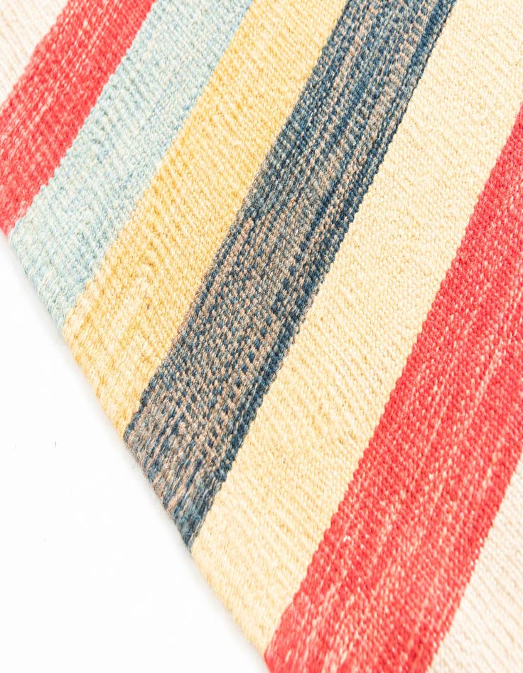 Detail image of  3' 2 x 6' 5  Hand Woven Kilim Maymana Wool Runner Rug