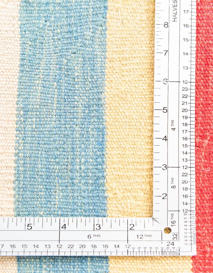 Detail image of  3' 2 x 6' 5  Hand Woven Kilim Maymana Wool Runner Rug