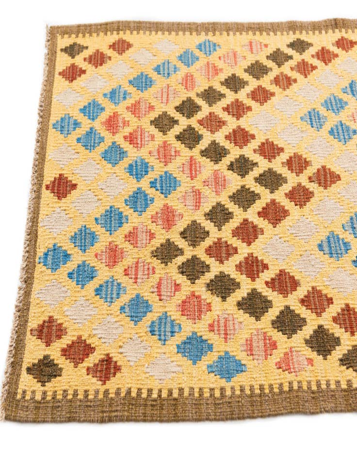 Detail image of  2' 6 x 6' 5  Hand Woven Kilim Maymana Wool Runner Rug