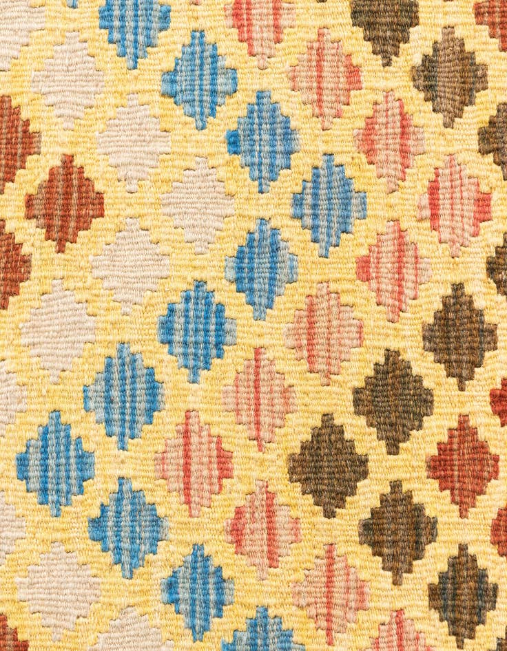 Detail image of  2' 6 x 6' 5  Hand Woven Kilim Maymana Wool Runner Rug