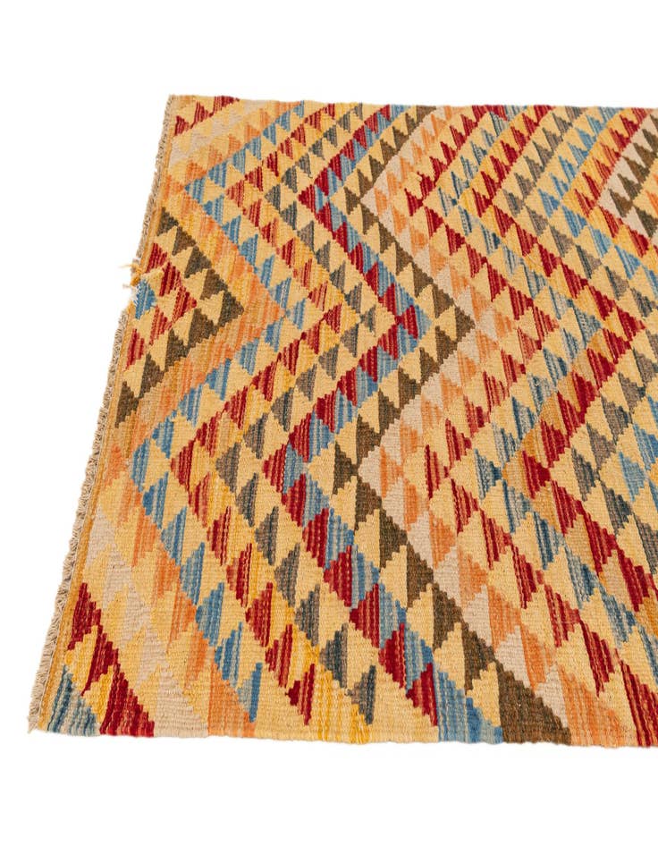 Detail image of  3' x 15' 10  Hand Woven Kilim Maymana Wool Runner Rug