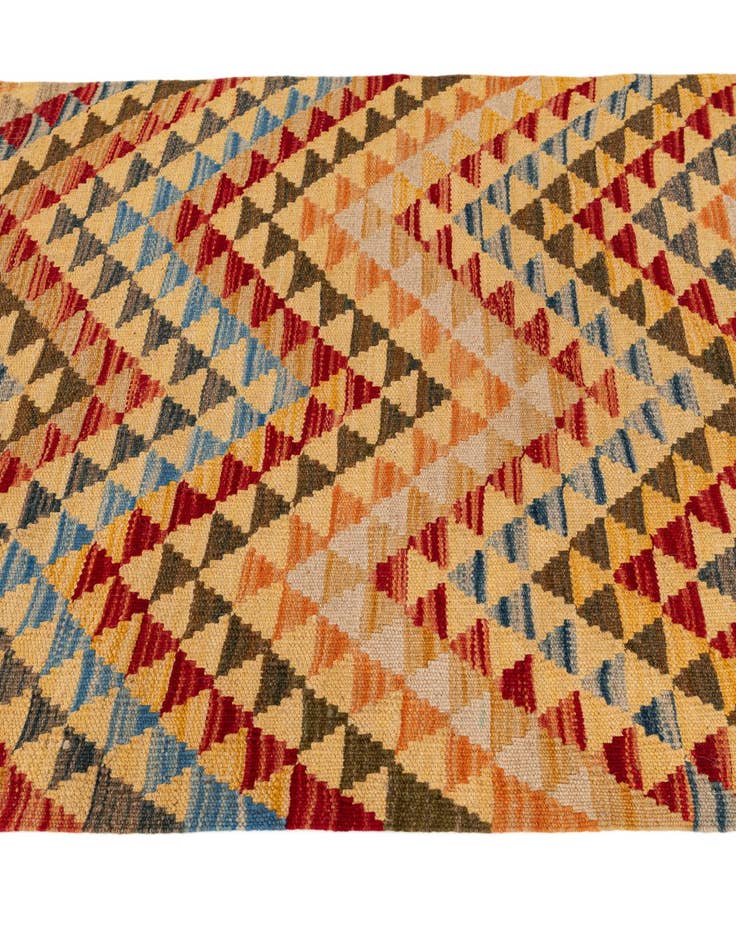 Detail image of  3' x 15' 10  Hand Woven Kilim Maymana Wool Runner Rug