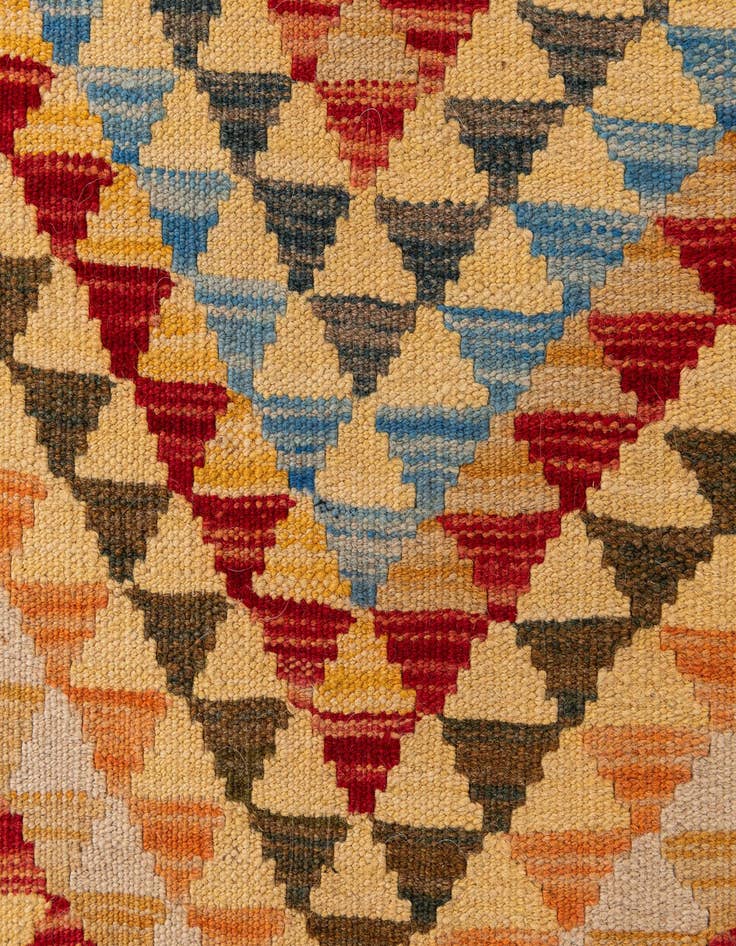 Detail image of  3' x 15' 10  Hand Woven Kilim Maymana Wool Runner Rug