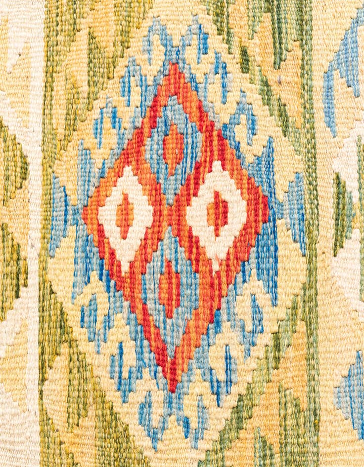 Detail image of  3' 4 x 6' 8  Hand Woven Kilim Maymana Wool Runner Rug