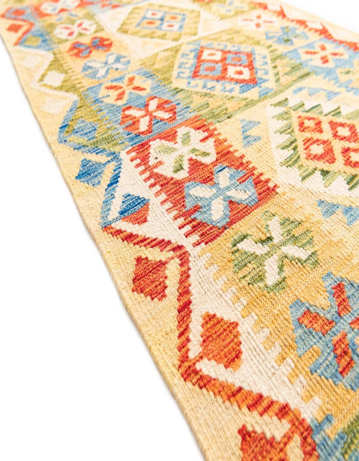 Detail image of  3' 4 x 6' 8  Hand Woven Kilim Maymana Wool Runner Rug