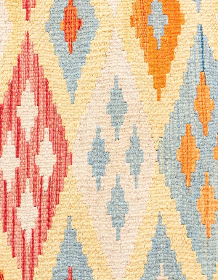 Detail image of  3' 3 x 6' 6  Hand Woven Kilim Maymana Wool Runner Rug