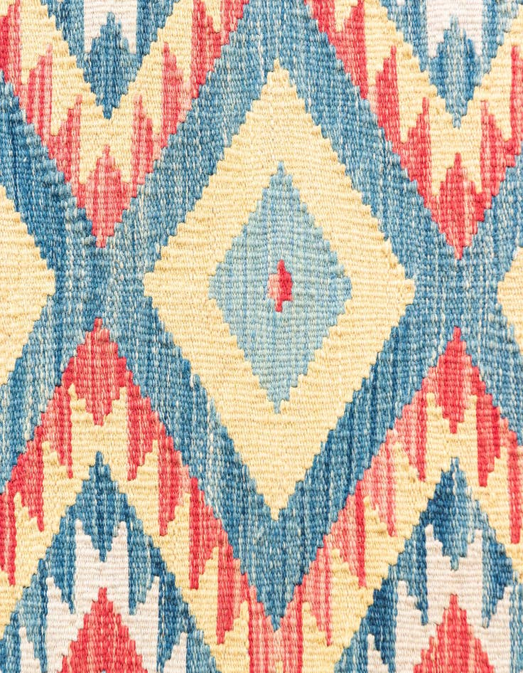 Detail image of  3' 5 x 6' 9  Hand Woven Kilim Maymana Wool Runner Rug
