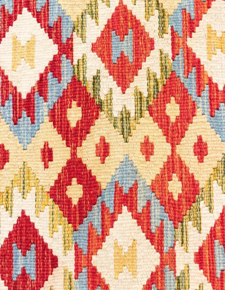 Detail image of  3' 5 x 6' 8  Hand Woven Kilim Maymana Wool Runner Rug