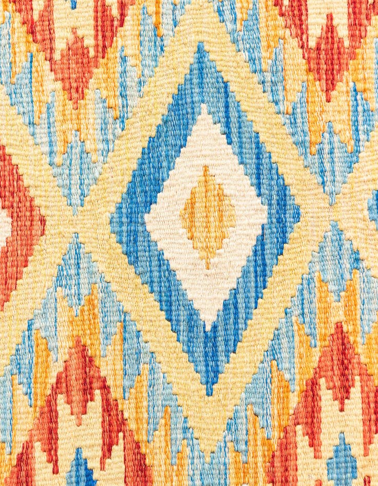 Detail image of  3' 5 x 6' 9  Hand Woven Kilim Maymana Wool Runner Rug