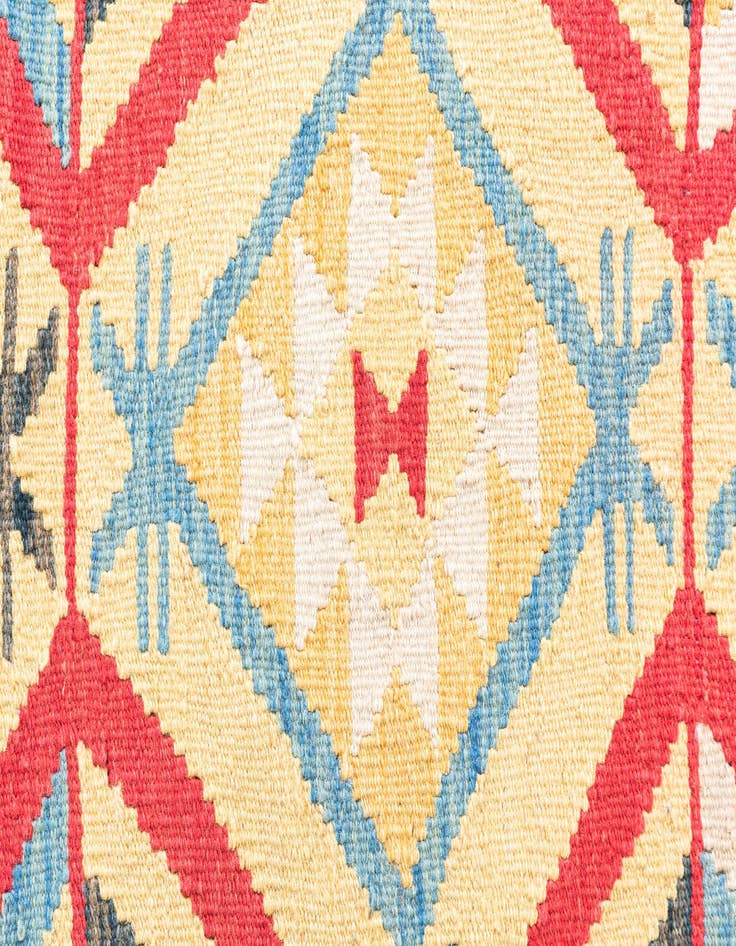 Detail image of  3' 3 x 6' 8  Hand Woven Kilim Maymana Wool Runner Rug