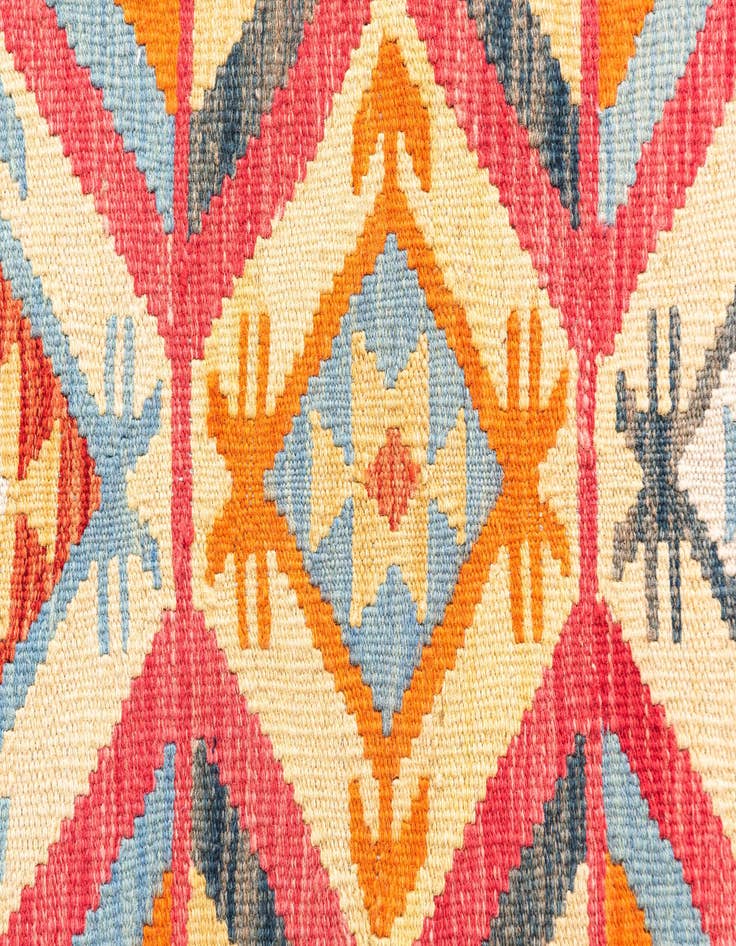 Detail image of  3' 4 x 6' 8  Hand Woven Kilim Maymana Wool Runner Rug